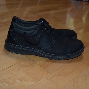 CLARKS COLLECTION Soft Cushion Men's Sz 10.5 Black Oxfords Shoes - EXCELLENT